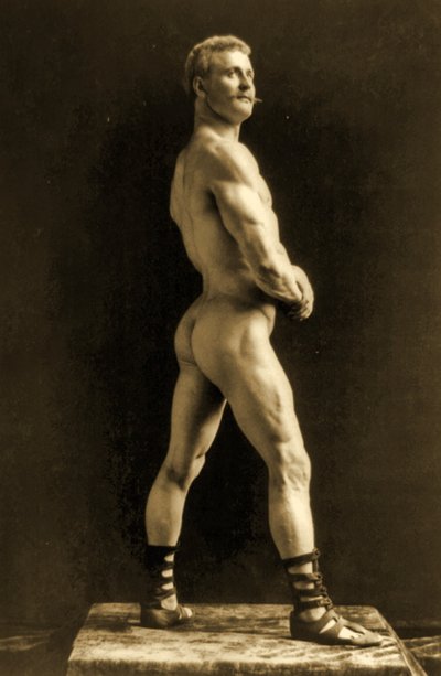 Eugen Sandow, in classical ancient Greco-Roman pose by Napoleon Sarony